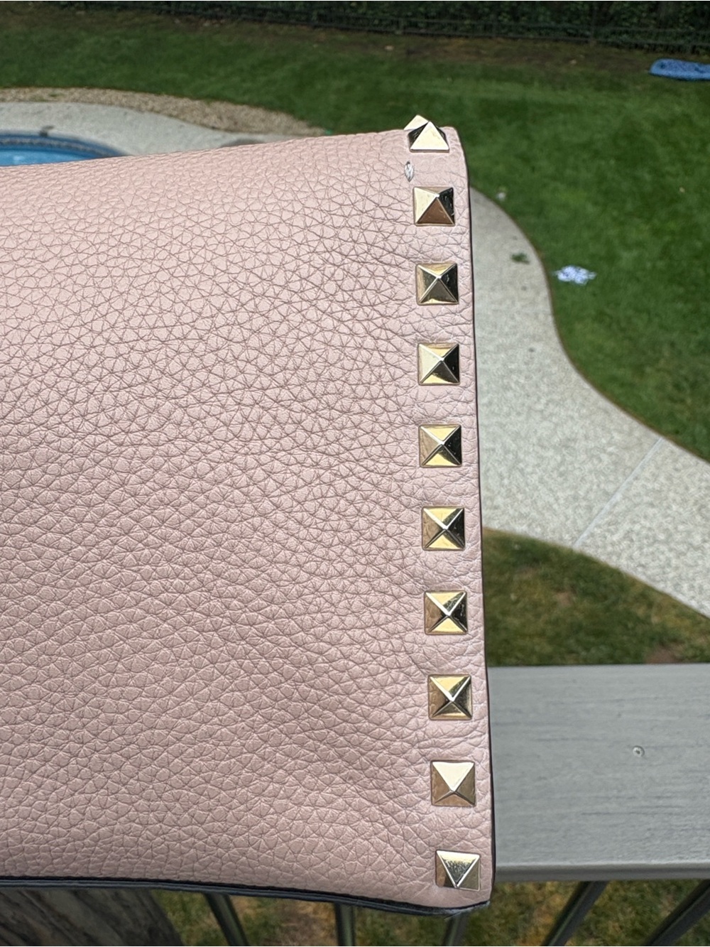 Tan Valentino Garivani Small Rockstud Calfskin Crossbody Bag - Picture 6 of 15